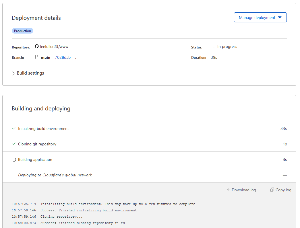 cloudfpare pages setup